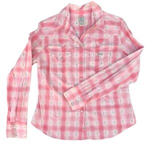 Lucky Brand Pink Checkered Women’s Button Down Shirt